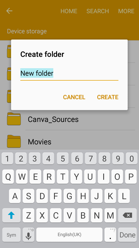 How to create folders in android