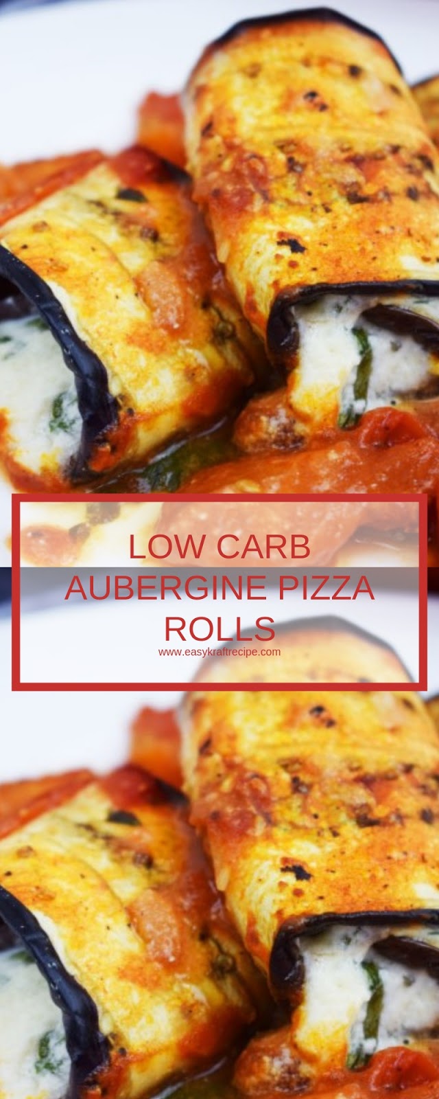 LOW CARB AUBERGINE PIZZA ROLLS