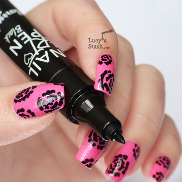 Lucy's Stash - Barry M Nail Art Pen Black over Nicole By OPI Still Into Pink