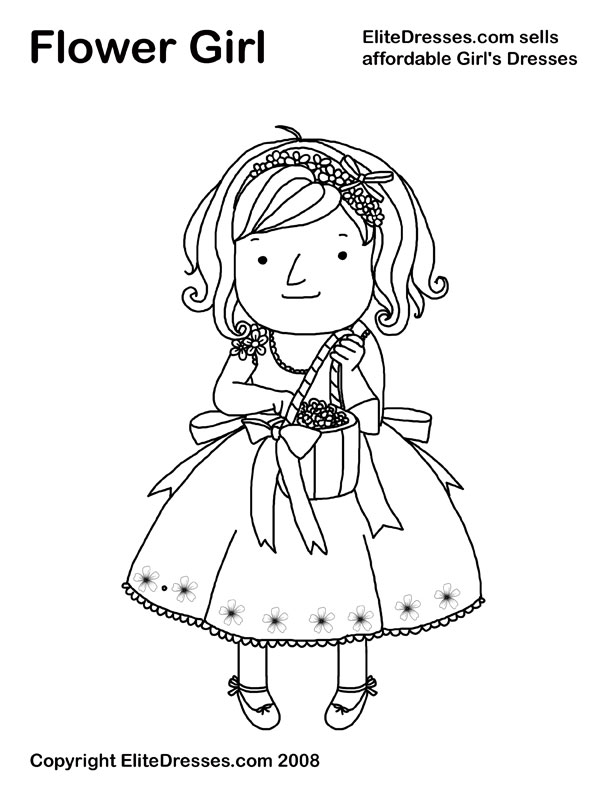 hd flower girl coloring pages download hq flower girl coloring pages  title=