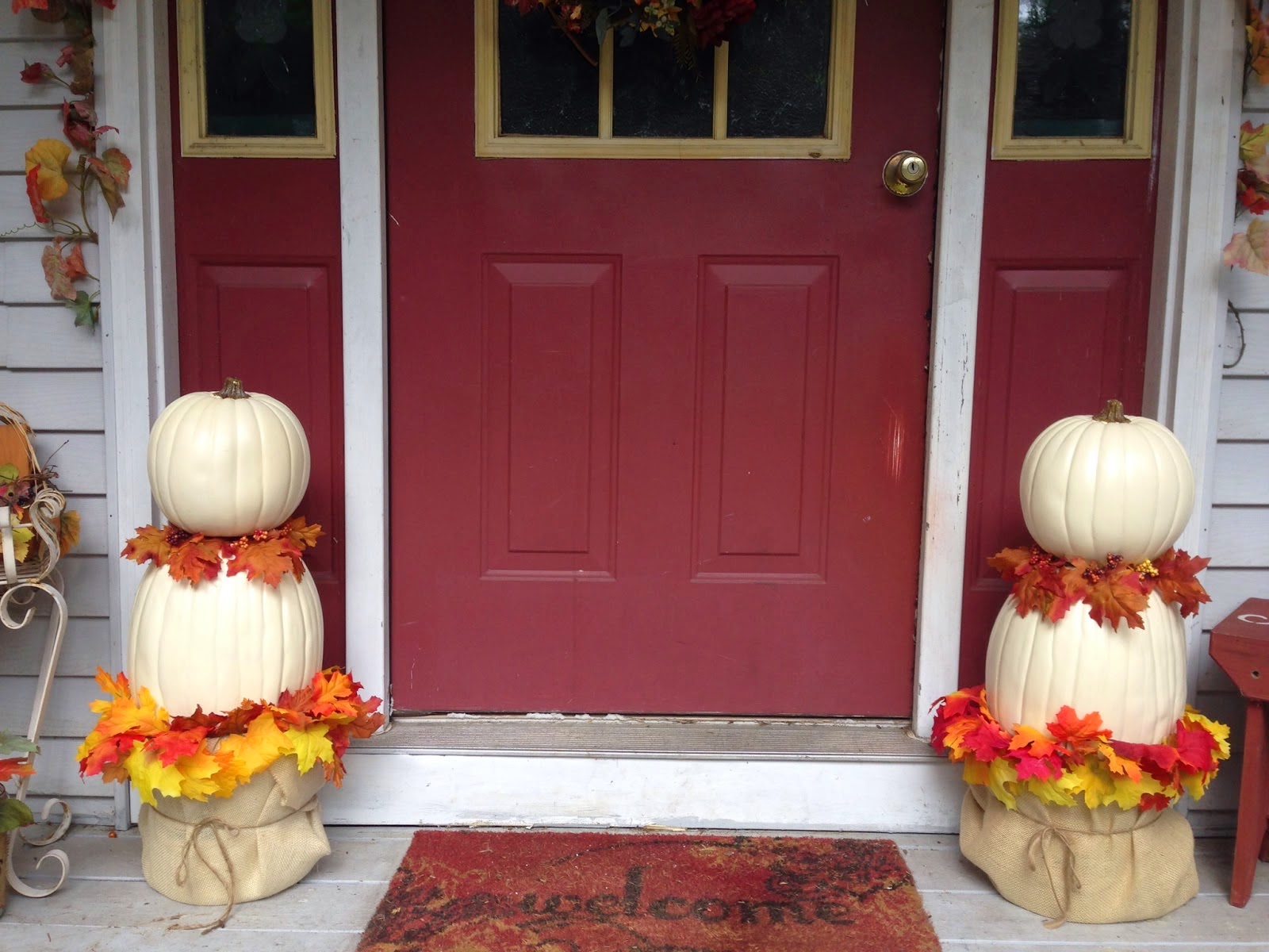 LARGE PUMPKIN TOPIARY TUTORIAL set of two