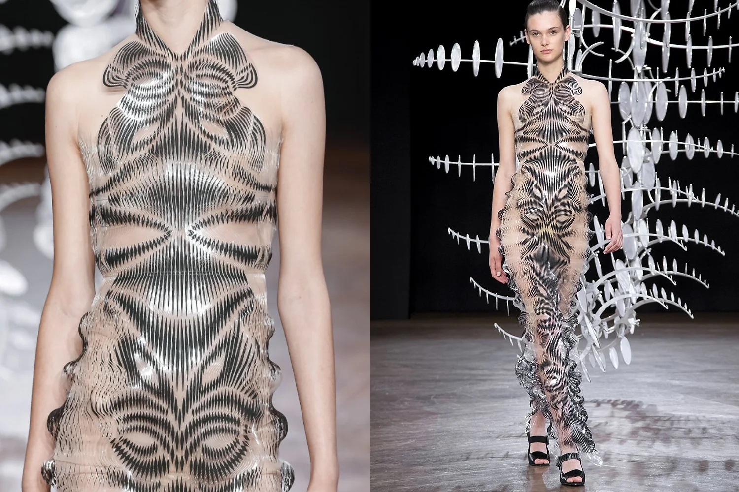 fashion collage with Iris Van Herpen's Hypnosis colelction