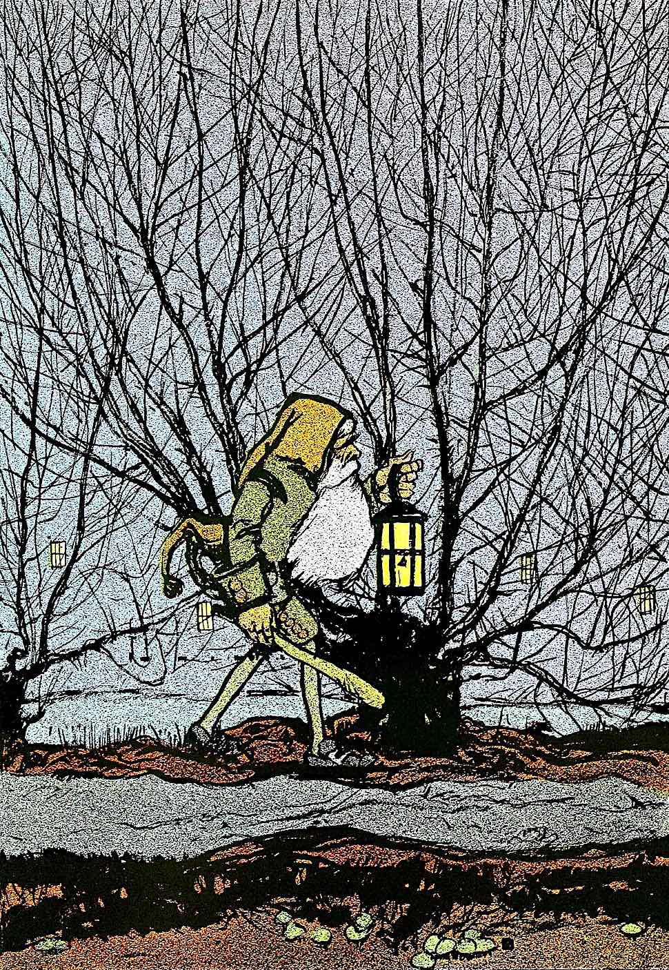 C.B. Falls a C.B. Falls color illustration for Snow White, a walking dwarf