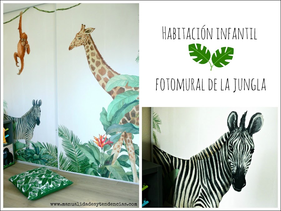 Fotomural de la jungla para dormitorio infantil