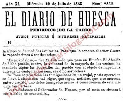 La epidemia de cólera en 1885