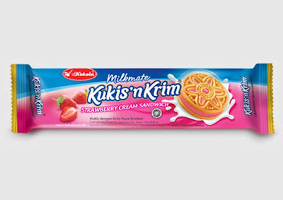 KUKIS'N Krim adalah jenis lain dari KUKIS yang berbentuk menyerupai sandwich dengan cream strawberry di bagian tengah biskuit.