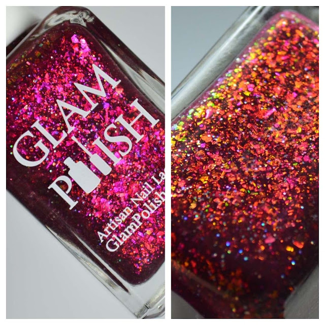 plum jelly nail polish with flakies