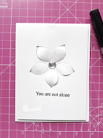 stretch your dies, flower from leaf die, die cut, quillish, cards by ishani, sympathy card