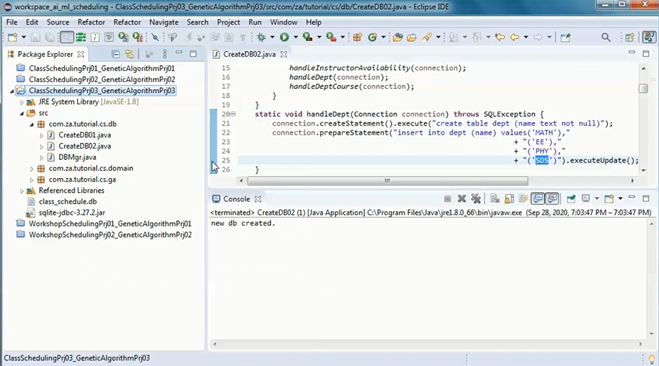 Prototype Project: Class Scheduling Application (03) w/ Genetic ...