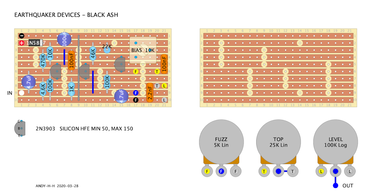 Guitar Effects Vero Point to Point Tag Board Layouts EARTHQUAKER
