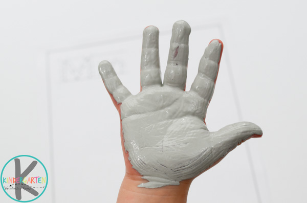 gray painted hand gray painted hand