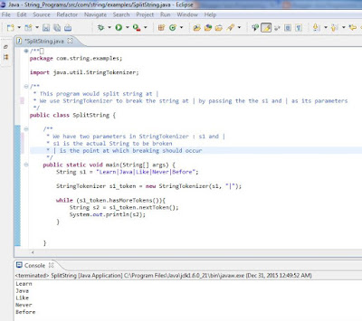 delimiter string java radar split using