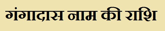 Gangadas Name Rashi 
