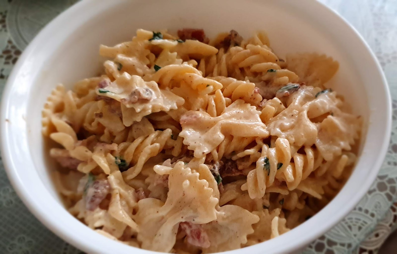 Lactose Intolerance Bacon and Spinach Carbonara Recipe