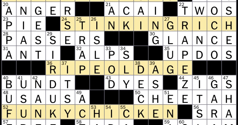 The New York Times Crossword Puzzle Solved: Wednesday's New York Times crossword puzzle solved