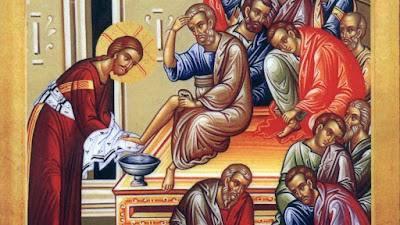 Jesus washing the feet of the Apostles