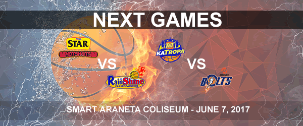 List of PBA Game(s) Wednesday June 7, 2017 @ Smart Araneta Coliseum List of PBA Game(s) Wednesday June 7, 2017 @ Smart Araneta Coliseum