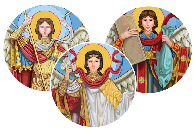 Os Santos Arcanjos: Miguel, Rafael e Gabriel, celebrados no dia 29 de Setembro mas evocados todos os dias para nossa benção e proteção
