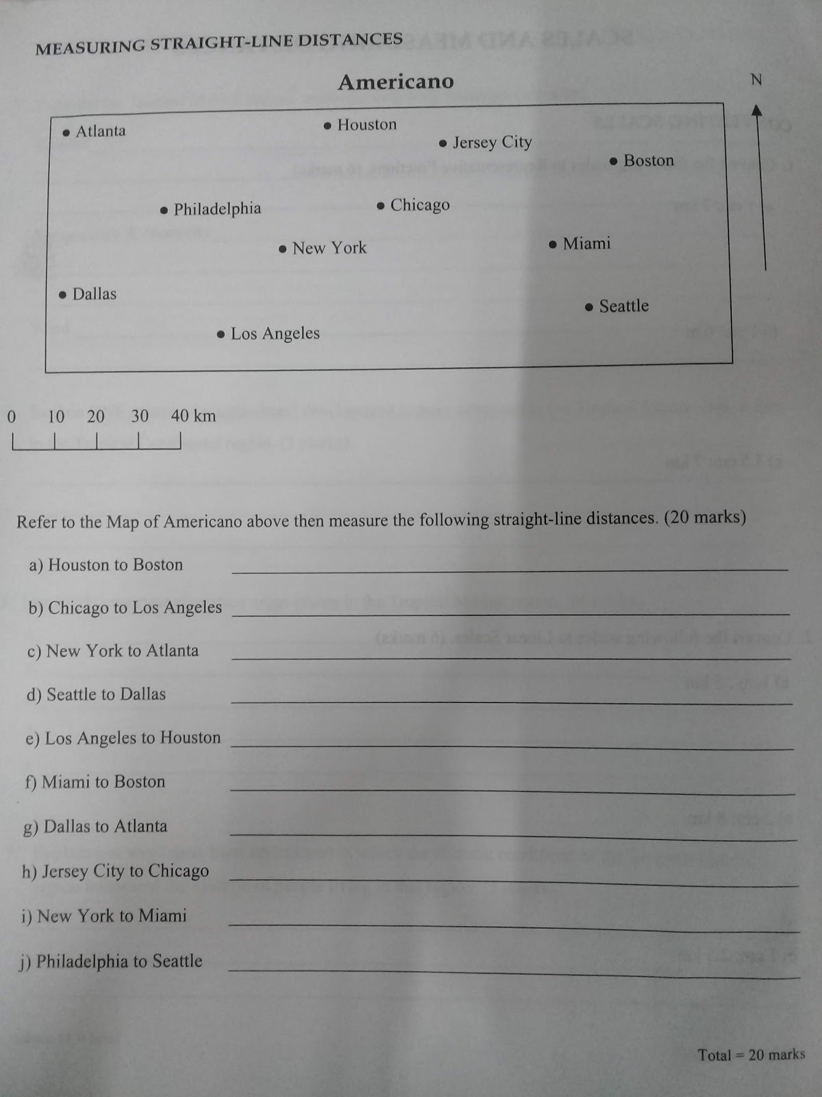 Measuring Distances Worksheets