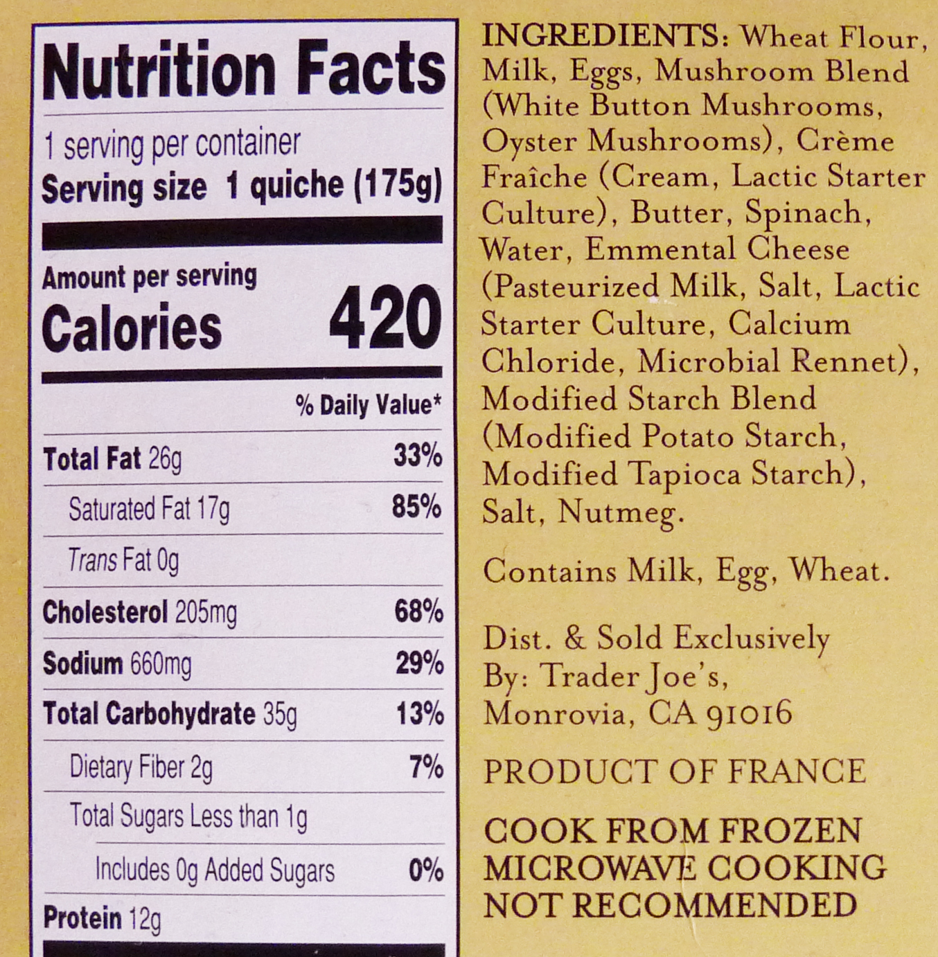 What's Good at Trader Joe's? Trader Joe's Mixed Mushroom & Spinach Quiche
