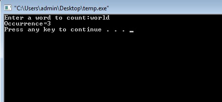 C++ Program to Count Occurrence of a Word in a Text File