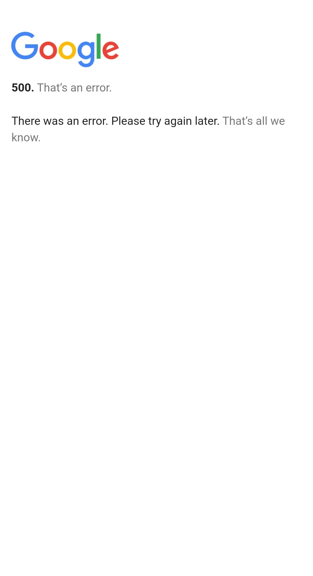 500 error in Google gmail down google drive downfix Tech2wire