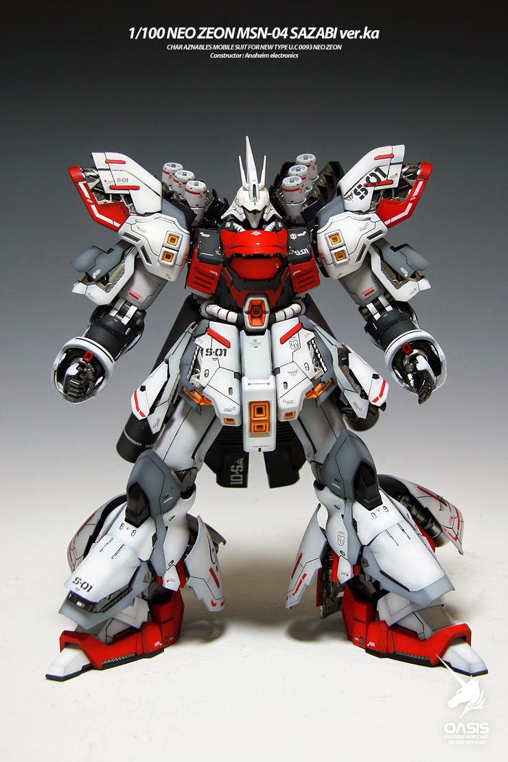 MG 1/100 Sazabi Ver. Ka Red and White - Painted Build - Gundam Kits ...