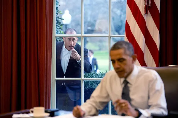 Jerry Seinfeld and Barack Obama