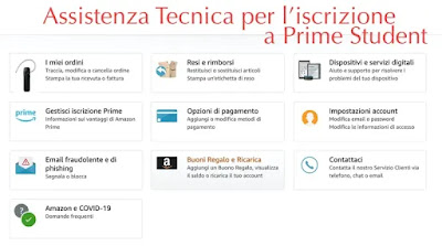 assistenza tecnica per problemi con iscrizione ad amazon prime student