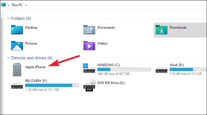 iPhone'dan Fotoğrafları Windows 11 PC'ye Aktarma 18 how to transfer photos from iphone to a windows 11 pc image 13