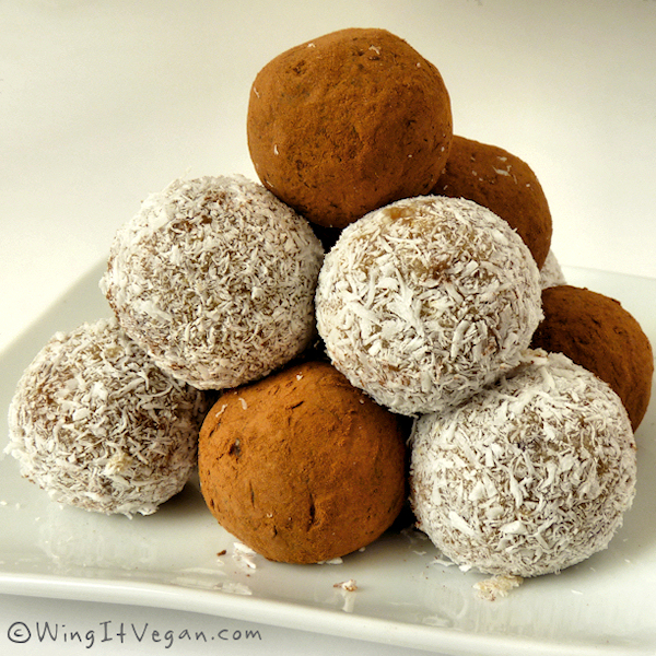 Wing It Vegan CoconutKissed Almond Date Truffles