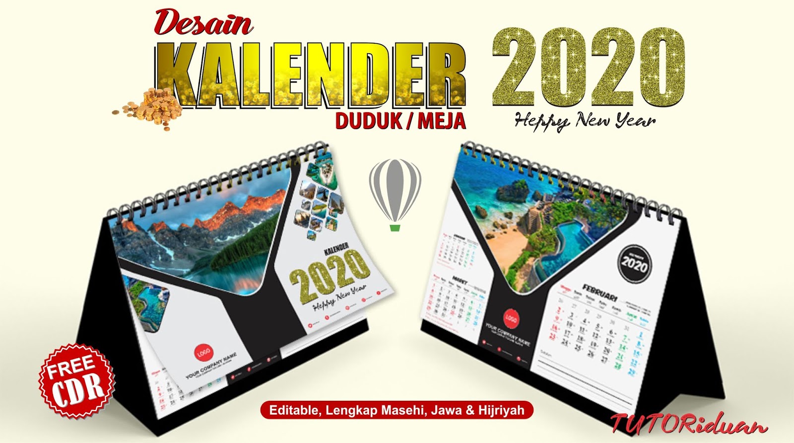 Desain Kalender Duduk 2020 dengan CorelDraw - TUTORiduan.com