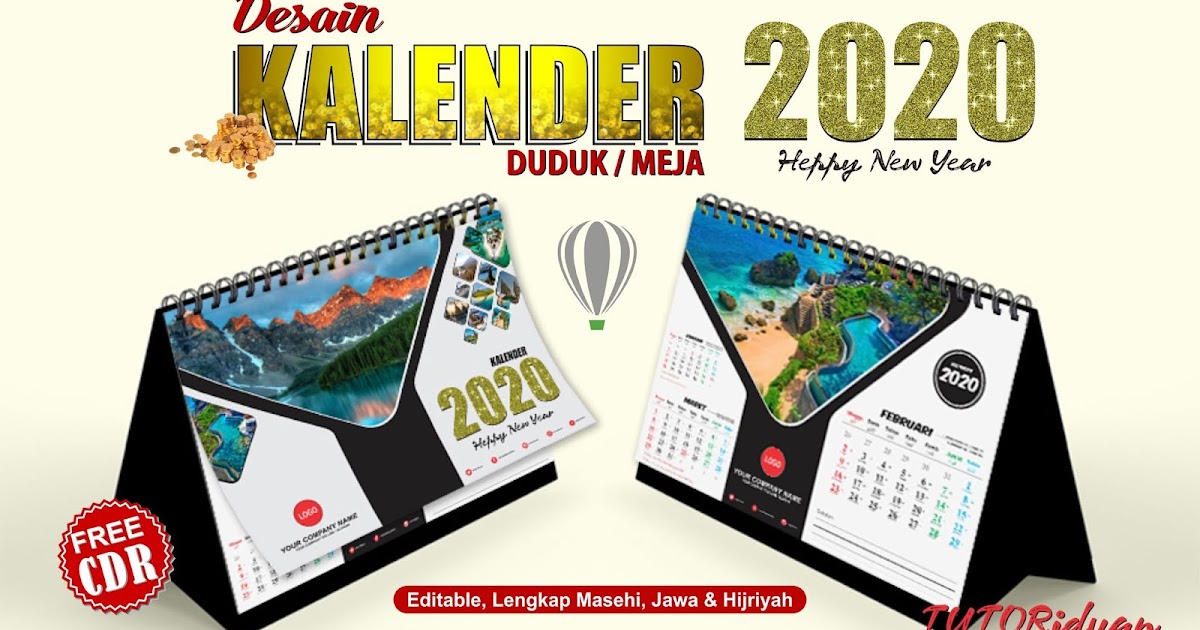  Desain  Kalender  Duduk 2021 dengan CorelDraw TUTORiduan com
