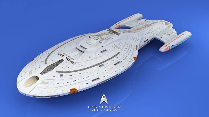 3D Render Star Trek USS. Voyager NCC-74656