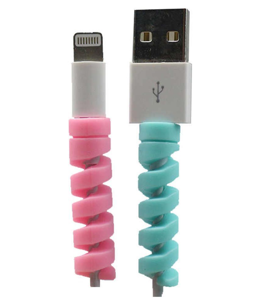 4Pcs USB Cable Protector Saver Earphone Cord Protection WInder lowzag