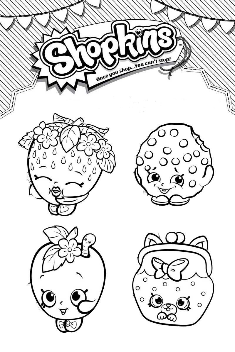 Baú da  12 Desenhos Shopkins para colorir