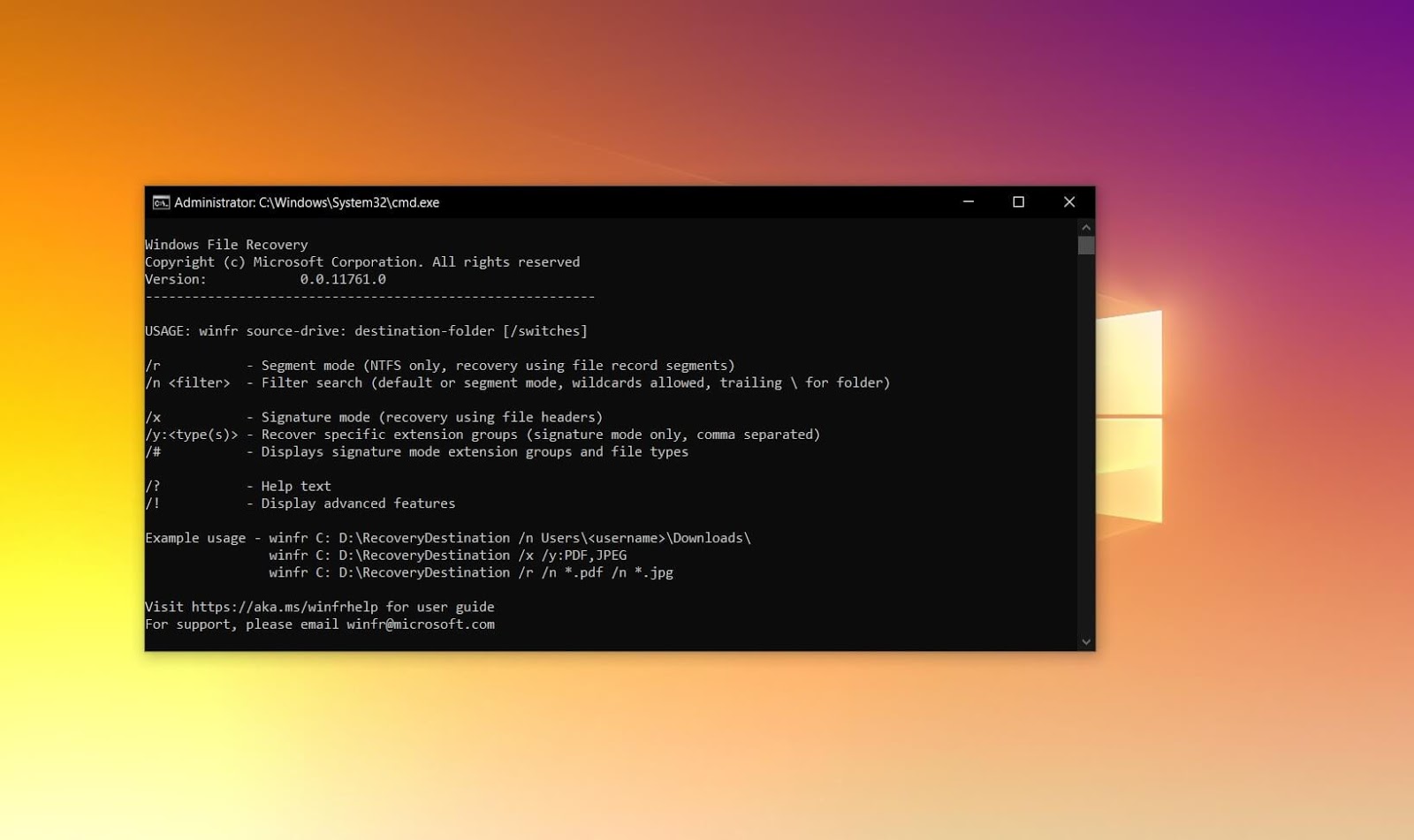 windows file recovery windows file recovery
