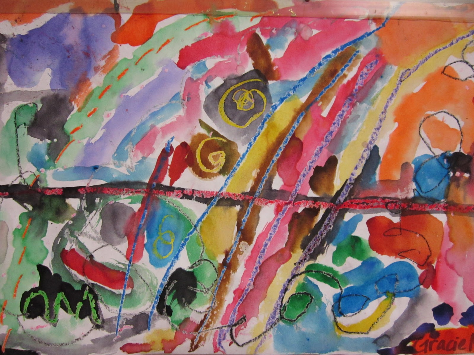 ChumleyScobey Art Room: Kindergarten Paints Lines with Kandinsky!