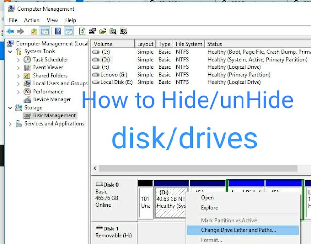 How to Hide/Unhide Local Disk/Drives in Computer/Laptop in Easy Way