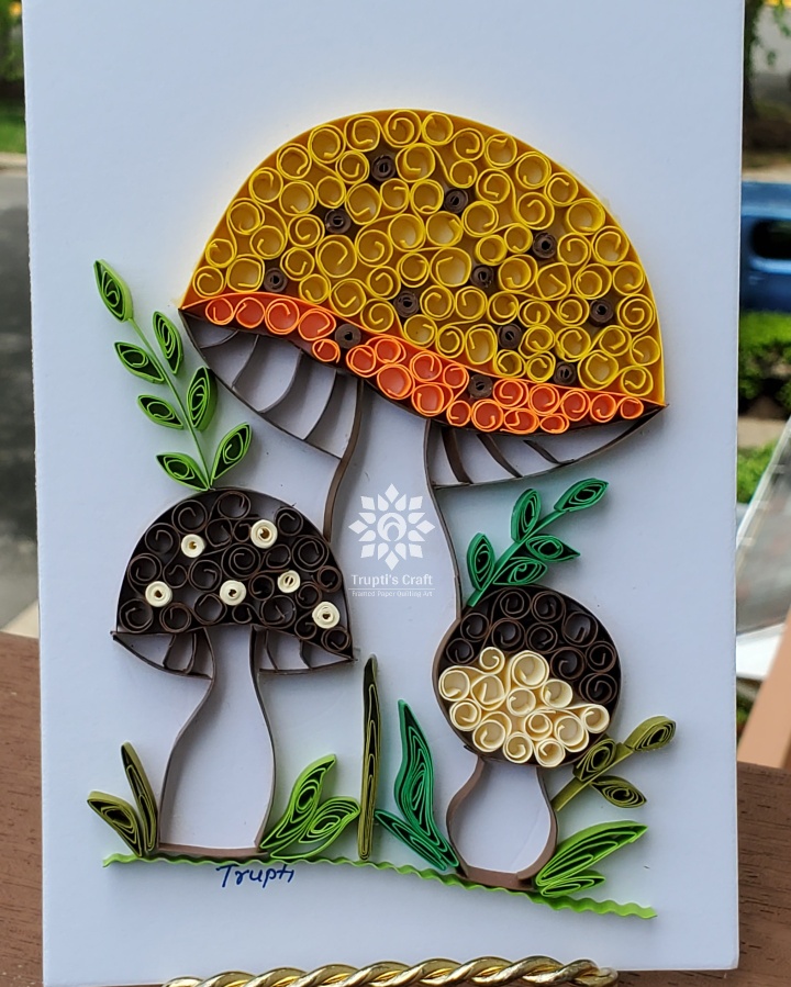 Trupti's Craft Paper Quilling Mushroom