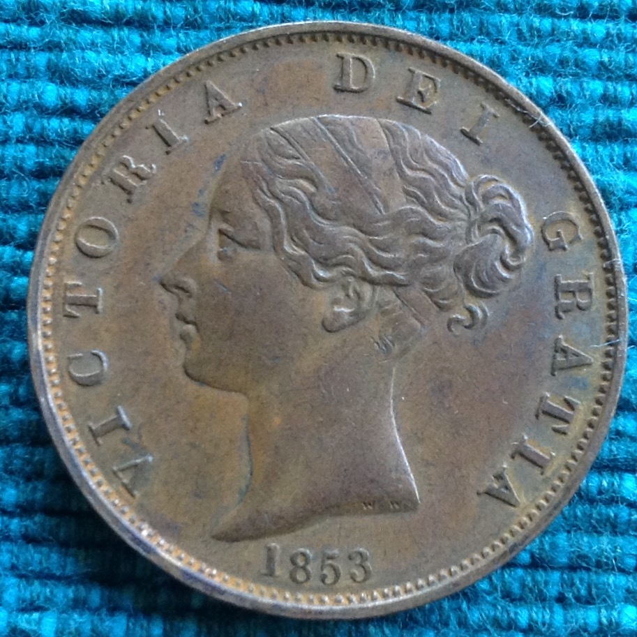 1854年ヴィクトリア女王ペニー銅貨NGCMS61