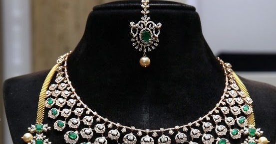 Emerald Diamond Haar by Malabargold - Jewellery Designs