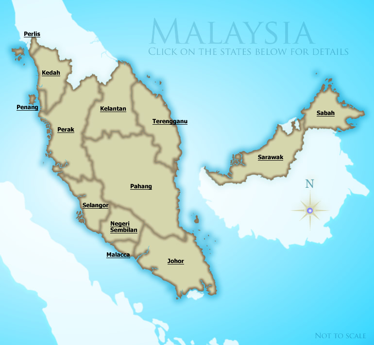 Malaysia Map Political Regional | Maps of Asia Regional Political City