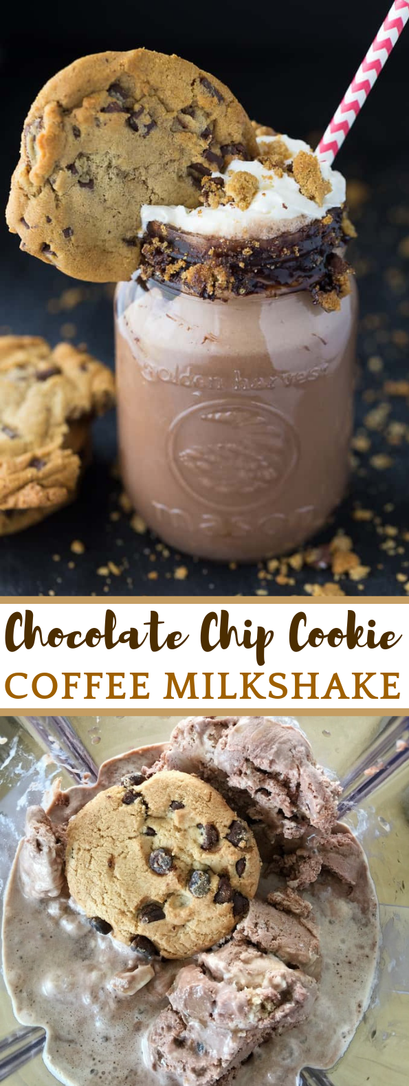Chocolate Chip Cookie Coffee Milkshake #dessert #drink Chocolate Chip Cookie Coffee Milkshake #dessert #drink