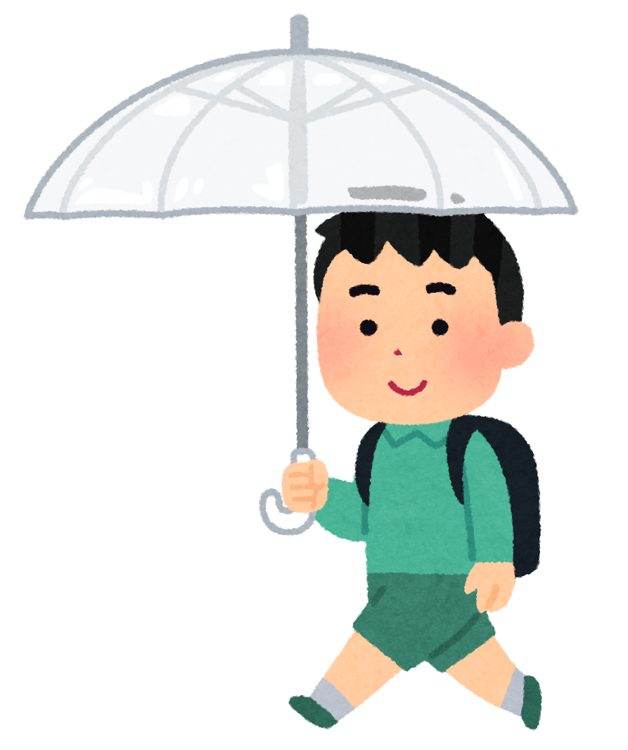 傘をさして歩く学生のイラスト 小学生 かわいいフリー素材集 いらすとや