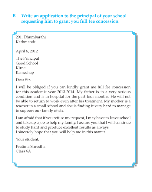 Letter Writing For Class 6 Formal Letter