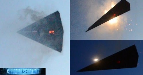 Misteriosa aeronave triangular semelhantes ao TR3-B Aparece Explodindo na ÁREA 51