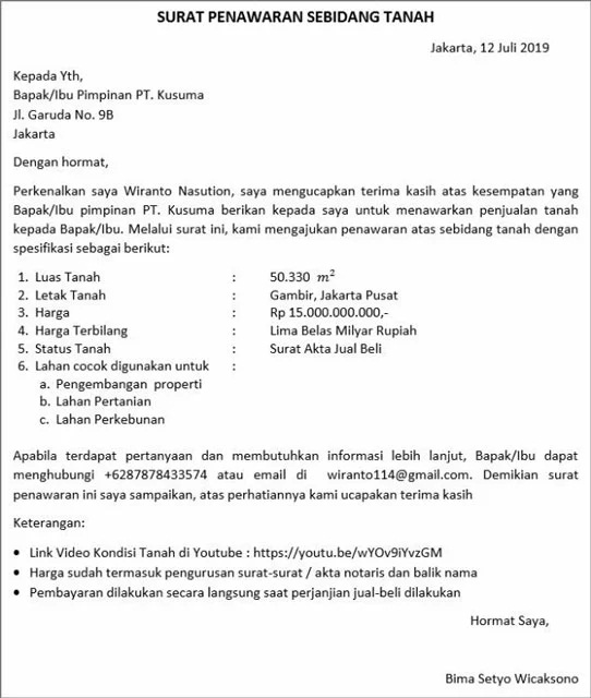 Contoh Surat Penawaran Barang Pt Prima Nusantara 7