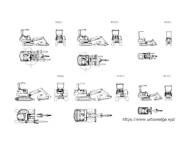 Excavators cad blocks download