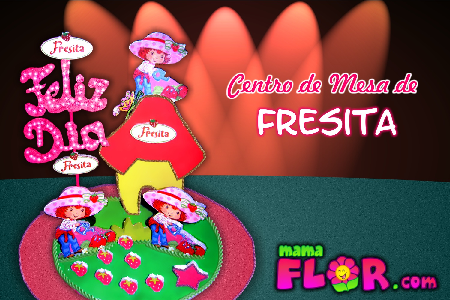 Haz tu propio Centro de Mesa para Fiesta Infantil - Fresita - Manualidades  MamaFlor